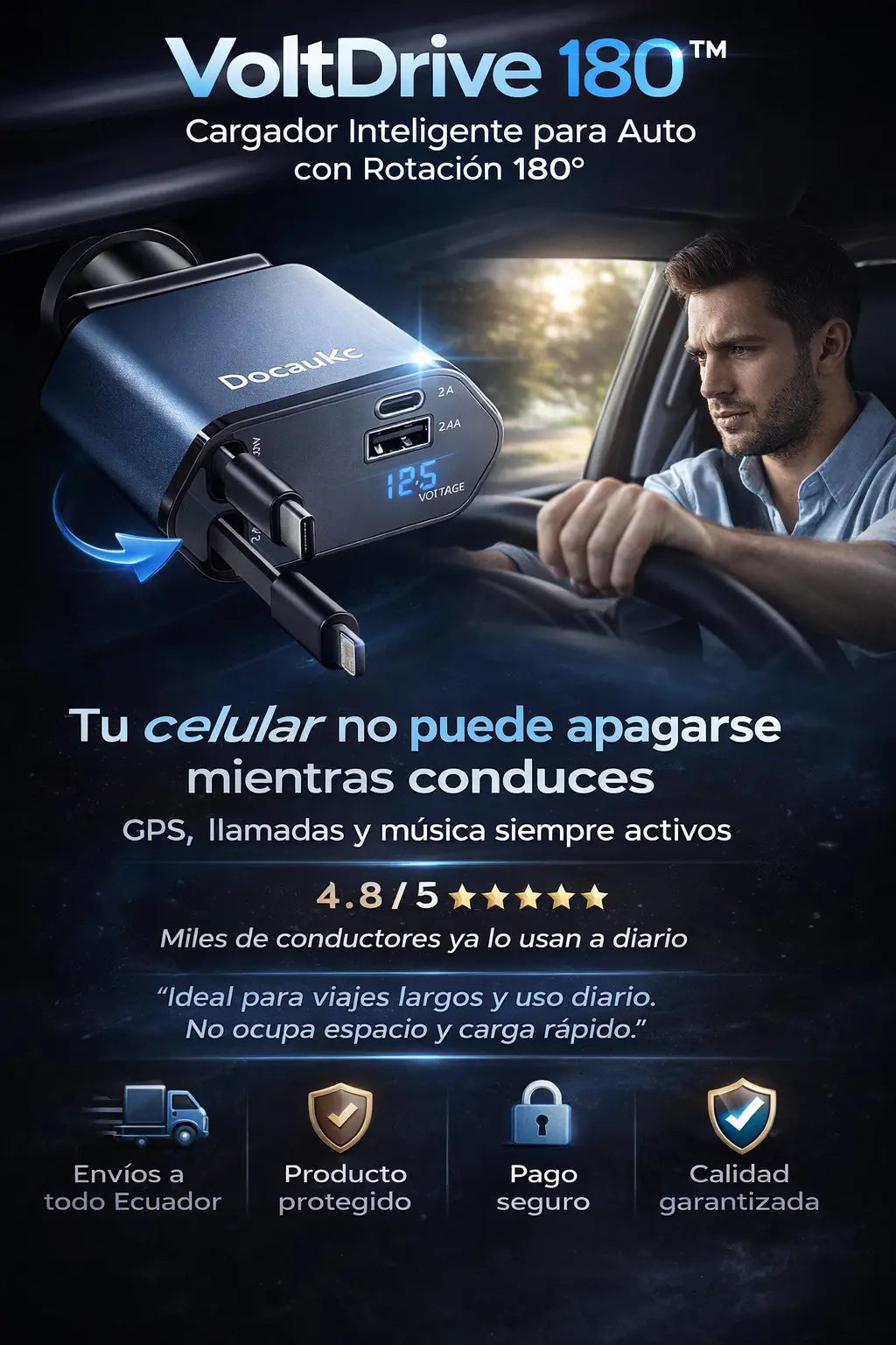 4 EN 1 CARGADOR PARA  AUTO